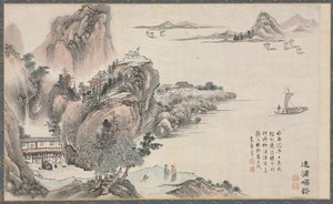 Jeden z ośmiu widoków rzek Xiao i Xiang, 1788. autorstwa Tani Bunch