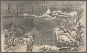 Jeden z ośmiu widoków rzek Xiao i Xiang, 1788. autorstwa Tani Bunch
