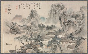 Jeden z ośmiu widoków rzek Xiao i Xiang, 1788. autorstwa Tani Bunch