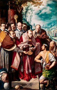 Święty Karol Borromee komunikujący pestiferes Włoski prałat Karol Borromee (1538-1584) udziela komunii chorym podczas wybuchu zarazy w Mediolanie w 1576 roku. Obraz Tanzio da Varallo (Antonio d