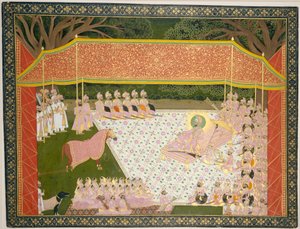 Maharana Sarup Singh sprawdza ogiera-nagrodę, 1845-46. autorstwa Tara