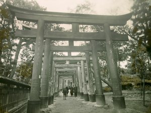 Torii w świątyni Inari w Kioto, około 1900-1915 r. (zdjęcie)
