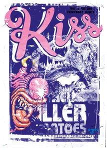 Pocałunek zabójcy, 2015 (kolaż na płótnie) autorstwa Teis Albers