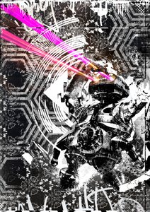 Robotyka Laserowa, 2016 (Kolaż na płótnie) autorstwa Teis Albers