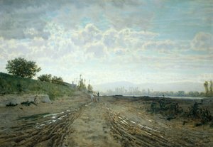 Poranek nad Arno, Telemaco Signorini (1835-1901). autorstwa Telemaco Signorini
