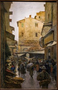 Stary Rynek od ulicy Degli Speziali, ok. 1882 (olej na płótnie) autorstwa Telemaco Signorini