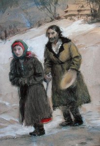 Powrót (pastel na tekturze)