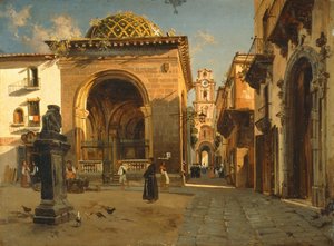 Loggia Sedila Dominova w Sorrento, Teodoro Duclere, olej na płótnie