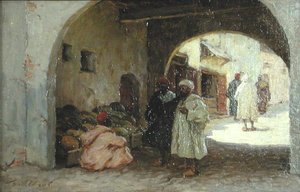 Sprzedawca arbuzów, Afryka Północna (olej na płótnie) autorstwa Terrick Williams