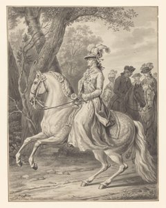 Wilhelmina Pruska, księżna Orańska-Nassau, na koniu autorstwa Tethart Philip Christian Haag (signed by artist)