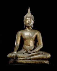 Budda w chwili zwycięstwa, styl Sukhothai (brąz ołowiowy)