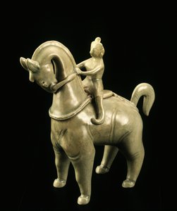 Figurka jeźdźca, okres Sukhothai, XIV-XV w. (kamionka szkliwiona)