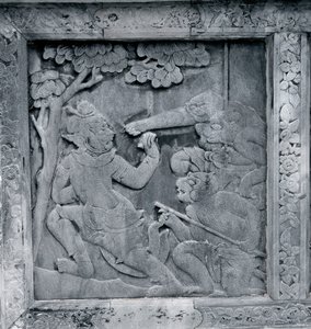 Jedna z serii płaskorzeźb przedstawiających Ramakien (Ramayana)