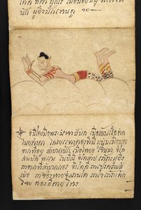 Lub. 16482, f.4 „Satra”  O wróżbiarstwie i poradach dotyczących szczęśliwego i zdrowego życia (książka składana papierowa) autorstwa Thai School