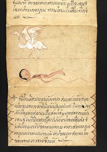 Lub. 16482, f.53 „Satra”  O wróżbiarstwie i poradach dotyczących szczęśliwego i zdrowego życia (książka składana papierowa) autorstwa Thai School