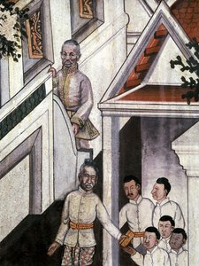Portret króla Mongkuta po fotografiach (malarstwo ścienne) autorstwa Thai School