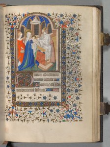 Book of Hours Korzystanie z Paryża: Fol. 72r, Ofiarowanie w świątyni, ok. n.e. 1420.
