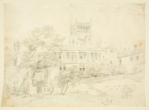 Ogród Front jednego z Prebendal Houses (ołówek i akwarela na papierze) autorstwa The Rev. John Eagles