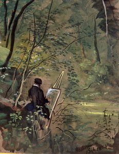 Hestercombe Woods, Somerset 1834 (akwarela i gwasz) autorstwa The Rev. John Eagles