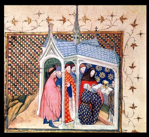 Harl 1319 f.41v przysięga hrabiego Northumberland z „Histoire du Roy d