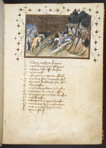 MacMorogh, irlandzki wódz, zbliżający się do księcia Gloucester, MS Harley 1319, f.9r