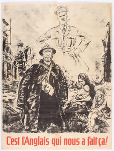 To Anglicy nam to zrobili. Plakat propagandowy Francji Vichy, 1940. autorstwa Theo Matejko