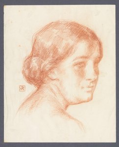 Portret nieznanej kobiety autorstwa Theo Van Rysselberghe (signed by artist)
