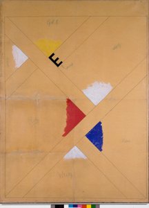 Niedokończony plakat na wystawę Van Doesburg (media mieszane) autorstwa Theo van Doesburg