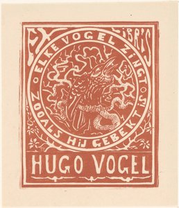 Ekslibris van Hugo Vogel autorstwa Theo van Hoytema
