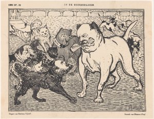 Karykatura o prawie wyborczym Johannesa Tak van Poortvliet In the Dog Days (tytuł na obiekcie)