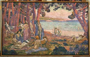 Kąpiących się nad morzem, 1907-08 autorstwa Théo van Rysselberghe