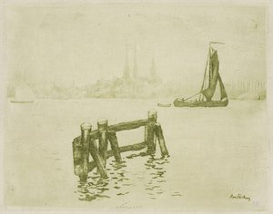 Widok Amsterdamu autorstwa Théo van Rysselberghe