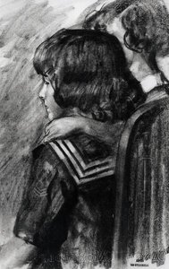 Portret dzieci, ok. 1897 (węgiel na papierze) autorstwa Théo van Rysselberghe