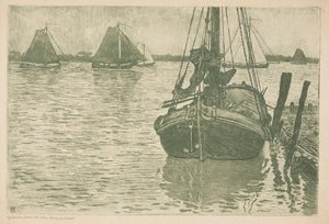 Statki w deszczu autorstwa Théo van Rysselberghe