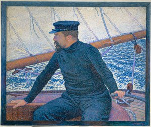 Signac sur son bateau (olej na płótnie) autorstwa Theo van Rysselberghe