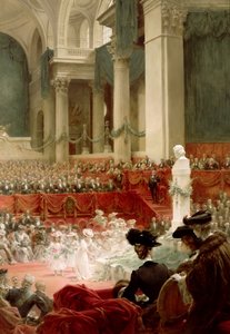 Obchody 100. urodzin Victora Hugo w Panteonie w Obecności Prezydenta Félix autorstwa Theobald Chartran