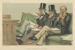 Sprzeciw Jej Królewskiej Mości: Lord JJ Manners, Sir SH Northcote i Sir RA Cross autorstwa Theobald Chartran