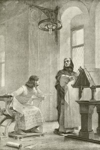 Edukacja Ludwika IX (wklęsłodruk) autorstwa Theobald Chartran