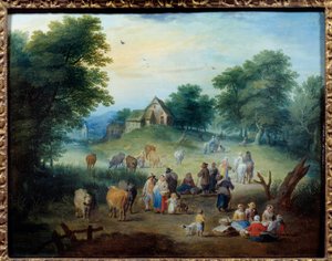Scena wiejska. Obraz Theobald Michau (1676-1765)