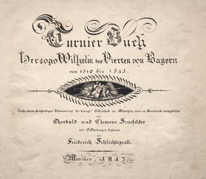 Rezerwuj turnieje: Strona tytułowa autorstwa Theobald Senefelder
