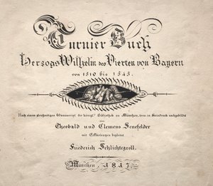 Książka o turniejach: Strona tytułowa, 1817. autorstwa Theobald Senefelder