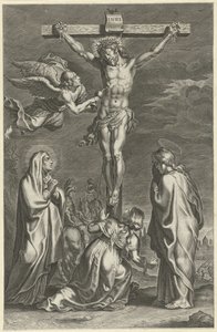 Chrystus na krzyżu Sceny ze Starego i Nowego Testamentu (tytuł serii) Breviarium romanum (tytuł serii) autorstwa Theodoor Galle (possibly)