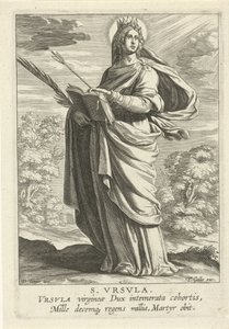Święta Urszula S. Vrsvla (tytuł na obiekcie) Kobiecy heiligen (tytuł serii) Mirror Illuminated Virgin (tytuł serii)