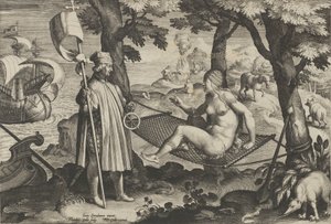 Nowe wynalazki współczesności [Nova Reperta], Odkrycie Ameryki, płyta 1, ca. ...,ok. 1600.