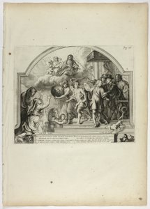 Filip IV Mianowanie Księcia Ferdynanda Namiestnikiem Niderlandów, tablica 25 z Casperius Gevartius, Pompa Introitus Honori Serenissimi Principis Ferdinandi (Triumfalny Wjazd Najjaśniejszego i Czcigodnego Kardynała-Infante Ferdynanda) autorstwa Theodoor van Thulden