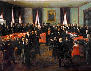 Proklamacja unii księstw Rumunii ... (obraz na płótnie) autorstwa Theodor Aman