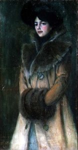 Dama z futrzaną mufką autorstwa Theodor Bruckner