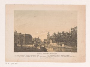 Deventer Houtmarkt i Muidergracht w Amsterdamie Deventer Houtmarkt Muidergracht (tytuł na obiekcie) autorstwa Theodor Brüggemann