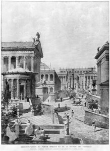 Forum Romanum Starożytności, 1914 (rycina bw) autorstwa Theodor Josef Hubert Hoffbauer
