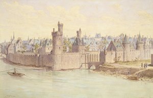 Tour de Nesles (pióro i atrament i toaleta na papierze) autorstwa Theodor Josef Hubert Hoffbauer